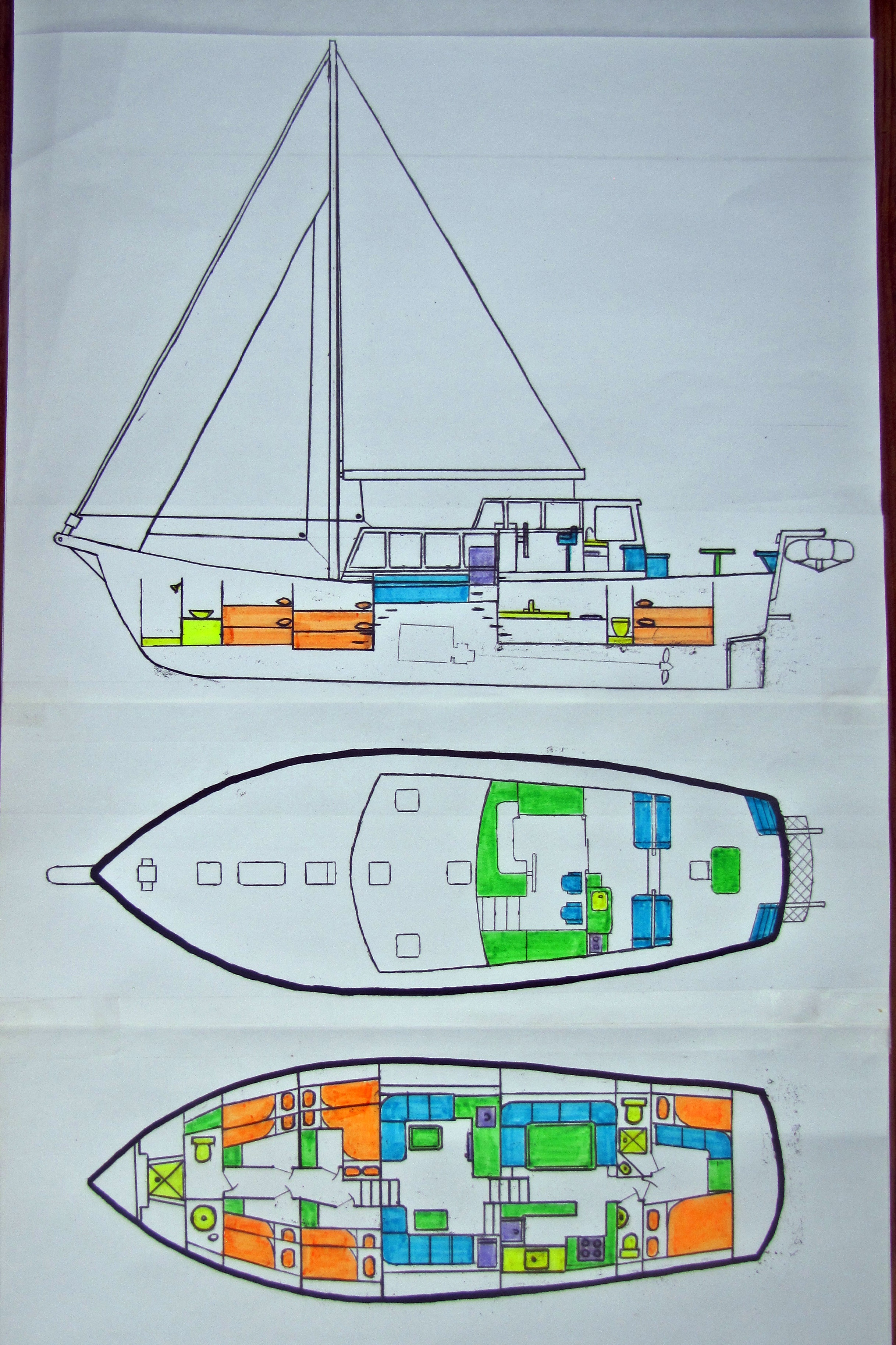 70' Custom Centre Cockpit Pilot House Steel Cutter Motorsailer